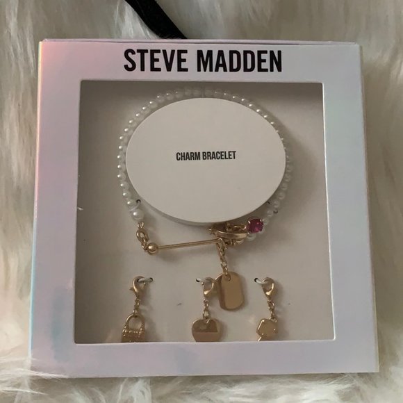 STEVEN MADDEN Faux Pearl Charm Bracelet Set - Picture 1 of 3